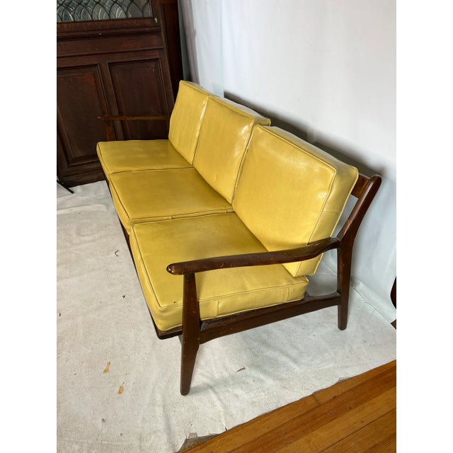 Mid Century Walnut Sofa For Sale - Image 4 of 10