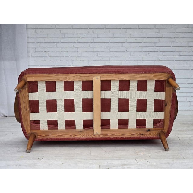 Swedish 2-Seater Sofa in Pink Velour and Beech, 1970s For Sale - Image 17 of 18