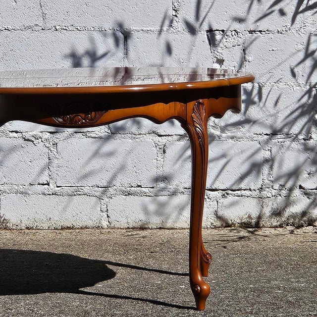 French Louis XV Style Extendable Marqueterie Cherrywood Dining Table, 1880s For Sale - Image 4 of 18