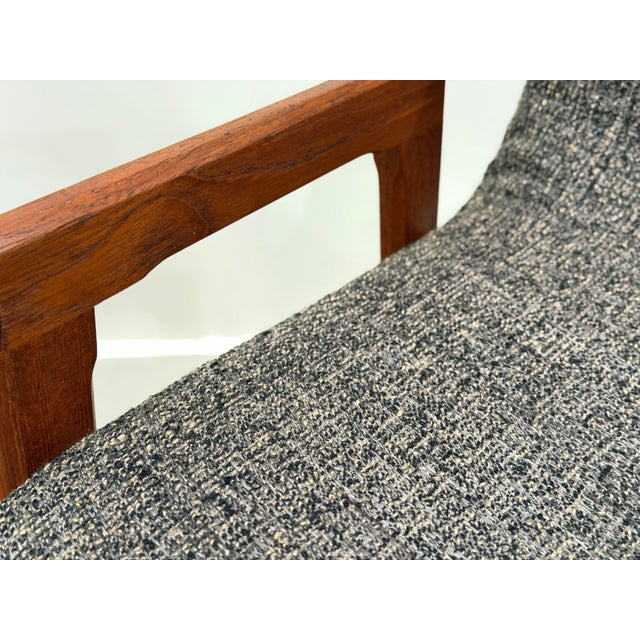 Wood 1960s Pair Danish Modern Teak Barstools - Mid Century Upholstered Bar Stools For Sale - Image 7 of 9