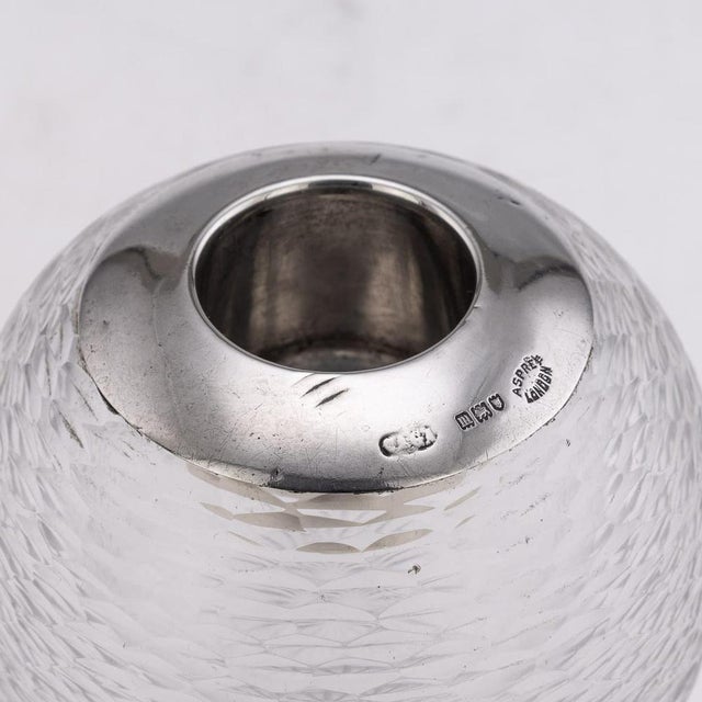 Metal Antique Silver Mounted Glass Match Striker by Asprey, London, 1907 For Sale - Image 7 of 9