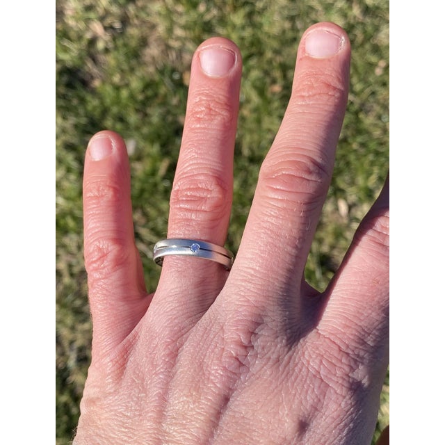 Silver The Chestnut: Signed Gentleman's Platinum Band Set with Natural Diamonds For Sale - Image 8 of 9