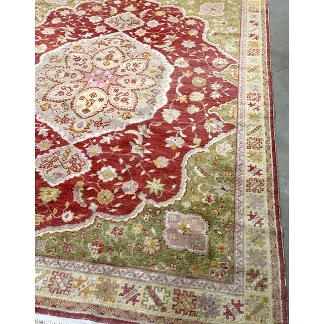 1910s, Handmade Antique Turkish Oushak Rug 8.1' X 10.2' For Sale - Image 4 of 8