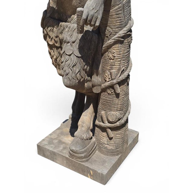 Neapolitan School Artist, Large Carved Faun Sculpture, Early 20th Century, Stone For Sale - Image 13 of 15