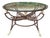 Vintage Neoclassical Style Iron & Brass Coffee Table With Glass Top For Sale