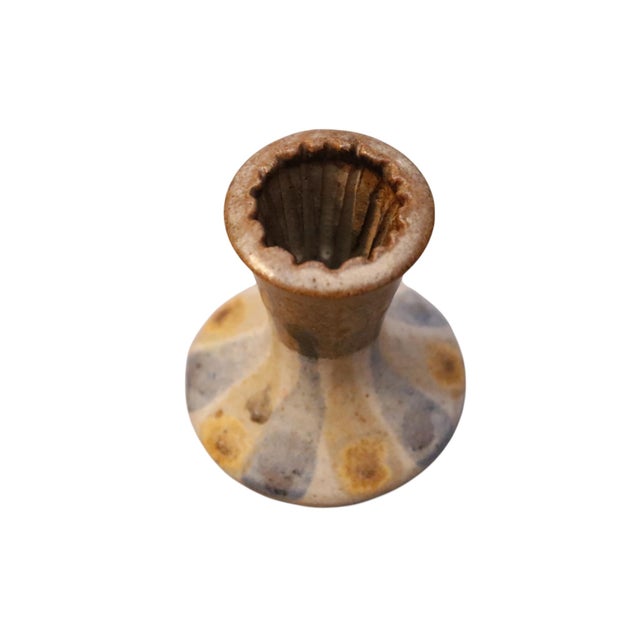 Donn Young Attr. Ceramic Candle Holders, a Pair For Sale - Image 4 of 5