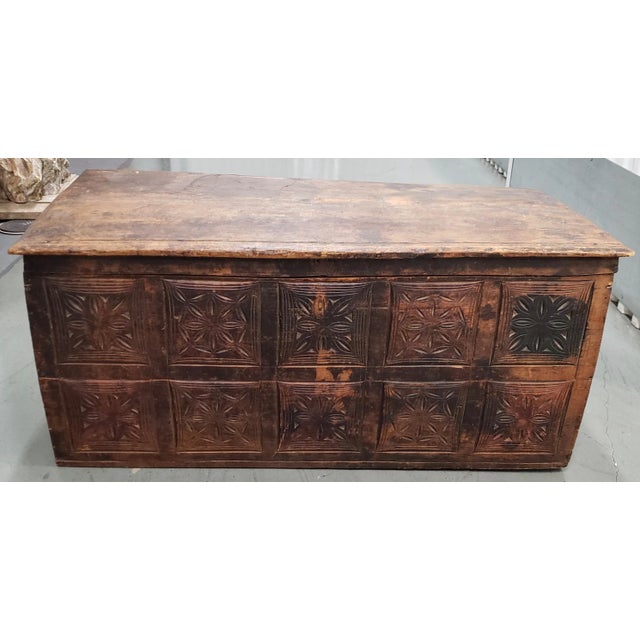 Wood 18th Century Carved European Chest For Sale - Image 7 of 7