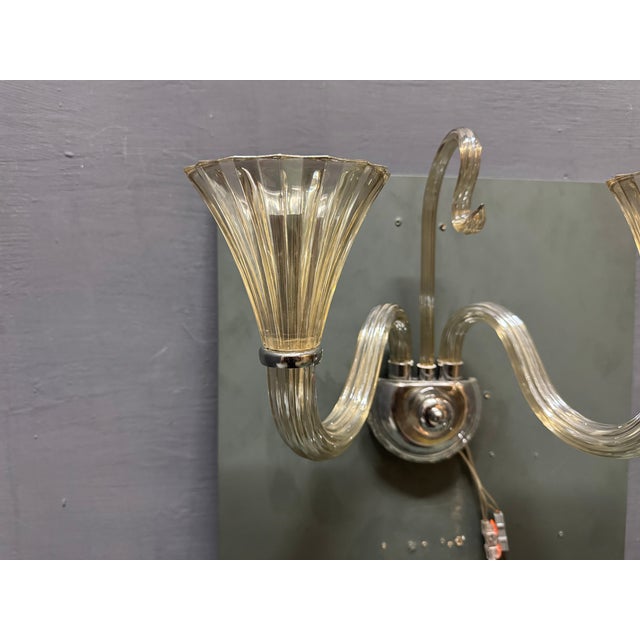 Glass Murano Glass Sconces by Barovier, 1950s, Set of 3 For Sale - Image 7 of 11