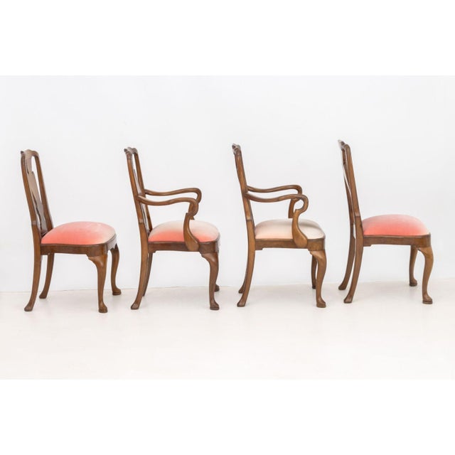 Queen Anne Style Walnut Dining Chairs, 4 For Sale - Image 4 of 11