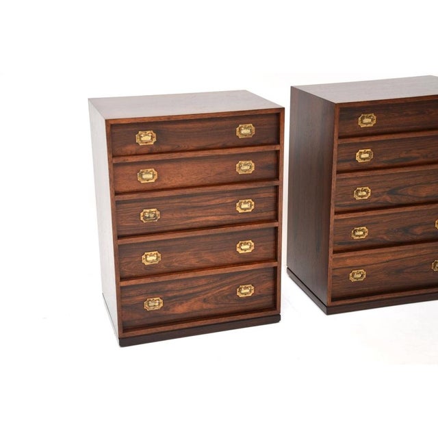 Wood Vintage Danish Bedside Chests by Henning Korch for Silkeborg, 1960s, Set of 2 For Sale - Image 7 of 11