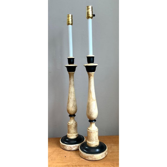 Vintage Sarreid Candlestick Lamps - A Pair For Sale - Image 9 of 18
