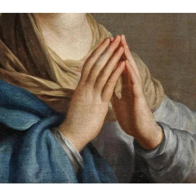 Baroque Circle of Carlo Maratta, Mary Immaculate in Prayer, Oil on Canvas For Sale - Image 3 of 7
