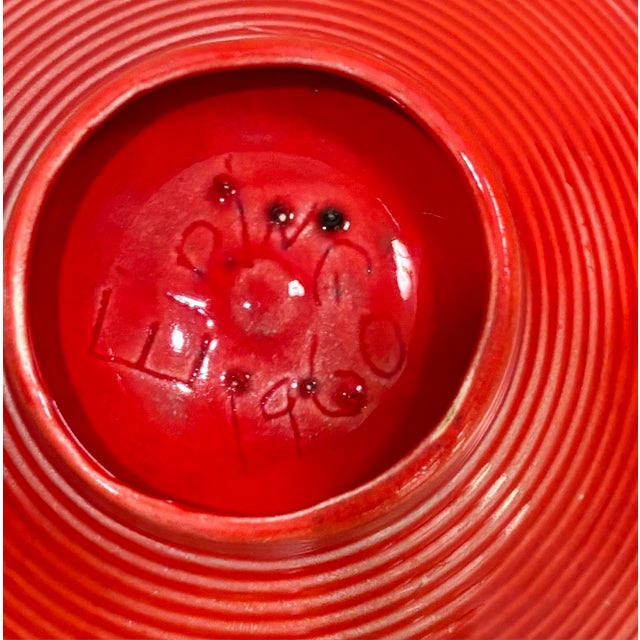 1960s 1960 Red Pottery Small Conical Dip Bowl For Sale - Image 5 of 5