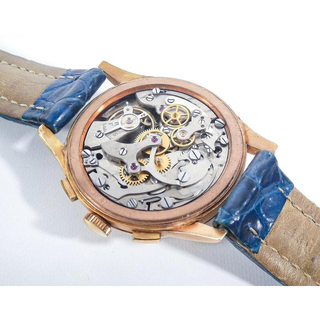 Chronograph Wristwatch in Landeron 48 Movement and 18k Gold Case, Switzerland For Sale - Image 17 of 18