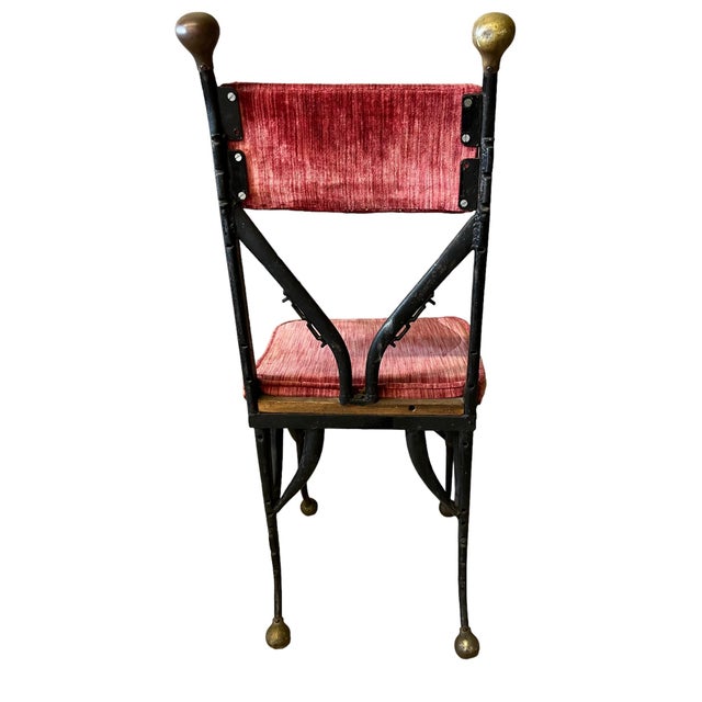 Traditional 4 Antique Wrought Iron Chairs Constructed From Horse Collars For Sale - Image 3 of 9