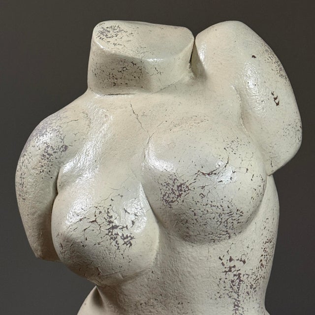 White Antique Modernist Art Deco Venus Female Torso Figurative Sculpture For Sale - Image 8 of 12