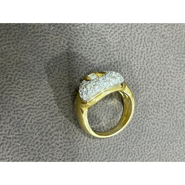 Gold 0.75 Carat Diamond Cocktail 18 Karat Yellow Gold Ring, Size 4, vs/ G For Sale - Image 8 of 8