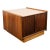 Mid Century Modern End Table Lane Attributed Cabinet Square Walnut 2 Doors Side Table MCM For Sale