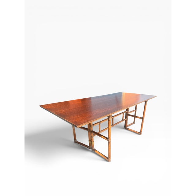 McGuire Vintage McGuire San Francisco Convertible Bamboo & Rosewood Dining Console Table For Sale - Image 4 of 17