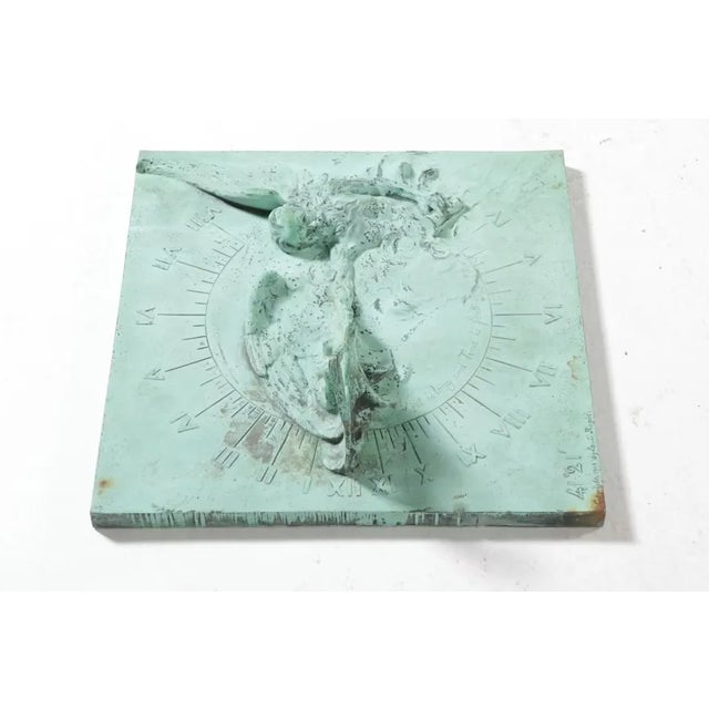 Rustic European Cast Bronze Sundial "Father Time" by Louis F. Ragot C For Sale - Image 3 of 9