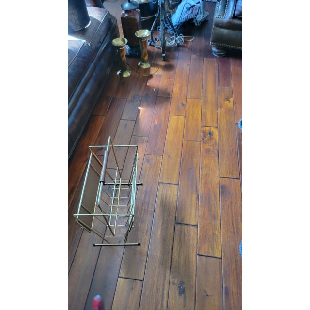 Mid 20th Century Brass Magazine Rack For Sale - Image 10 of 11