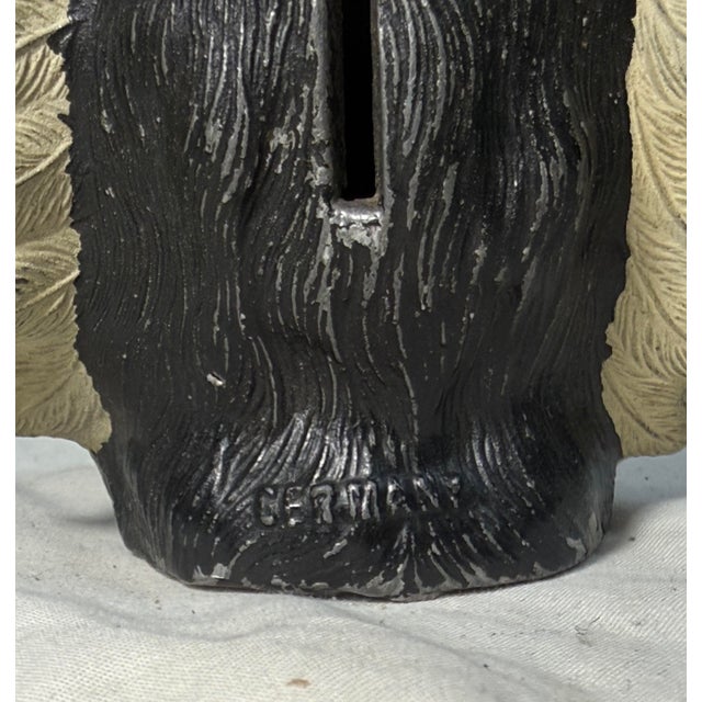 Rare Antique Native American Indian Chief Montreal White Metal Still Coin Bank For Sale - Image 11 of 12