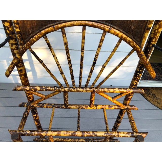Brown English Hall Stand Tortoise Shell Bamboo Hall Tree For Sale - Image 8 of 12