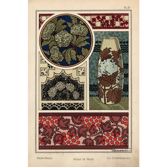Art Nouveau "Boule De Neige, Pl. 51" Original Art Nouveau Pochoir by A. Giacometti For Sale - Image 3 of 3