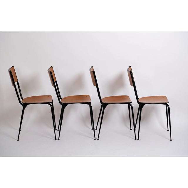 Mid-Century Modern Dining Chairs by Salvarani, Italy, 1950s, Set of 4 For Sale - Image 4 of 18