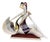 Large Art Deco Porcelain Sculpture Leda with Swan from Galos, 1970s For Sale