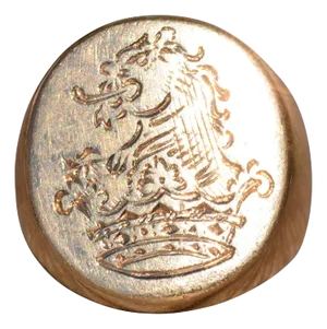 The Kendalia: Vintage Insignia Ring with Hand Engraved Lion In Crown