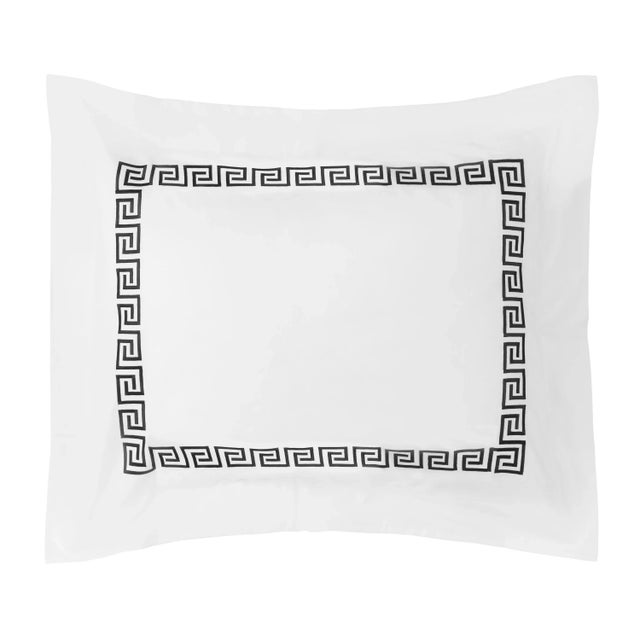 Greek Key Standard Sham, Black