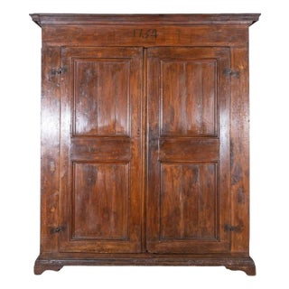18th-Century Tuscan Poplar Wardrobe Dated 1751 For Sale