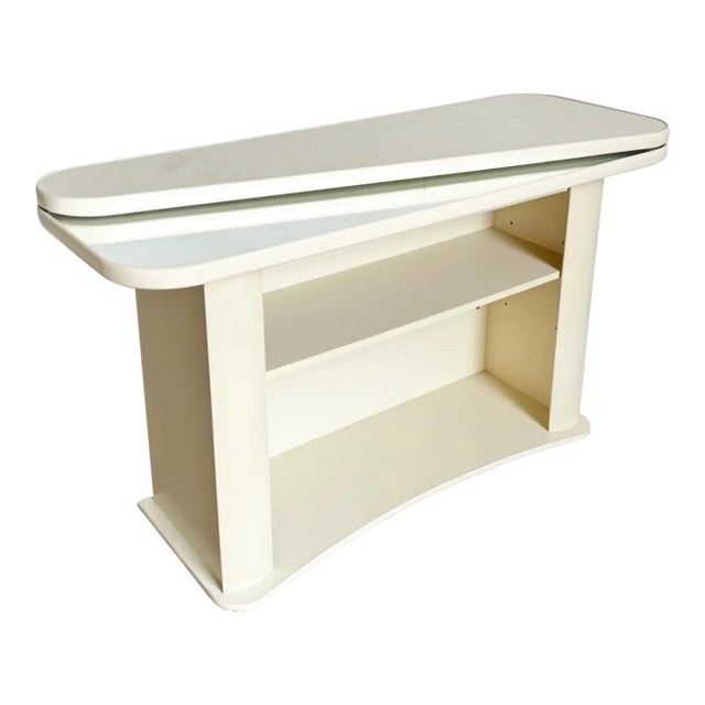 Postmodern Faux Marble Laminate and Mirror Console Table For Sale