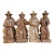 Vintage Hand-Carved Wood Folk Art Musician Figurines, Set of 4 Seated Players For Sale