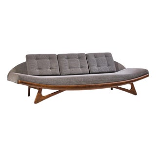 Adrian Pearsall for Craft Associates Mid Century Walnut Gondola Sofa For Sale