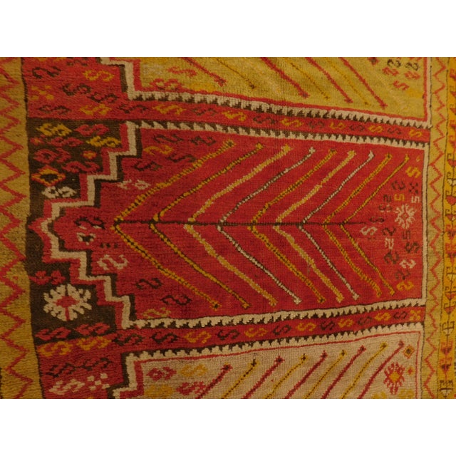 Textile Antique Hand Knotted Turkish Oushak Runner Saf Rug 3'2"x 6'9" For Sale - Image 7 of 13