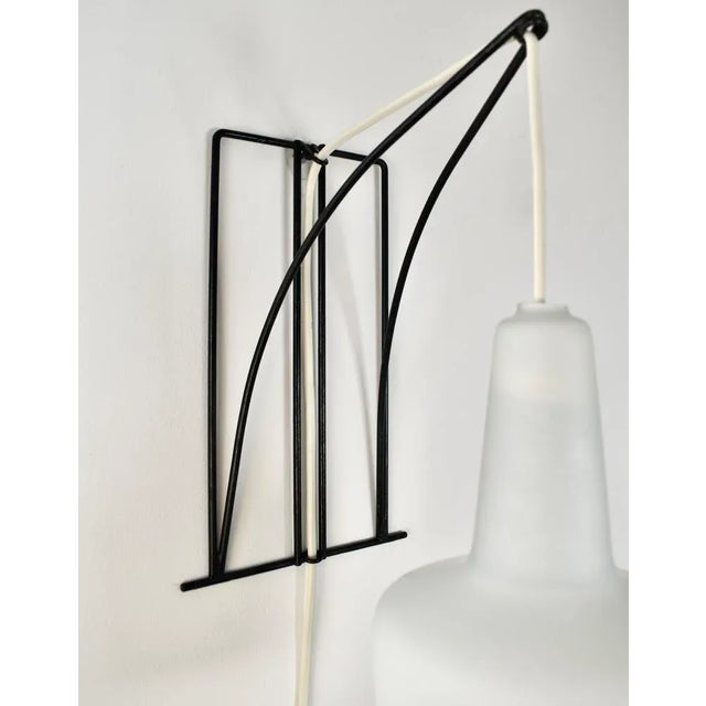 Modernist Wall Sconce in Wire Metal and Glass For Sale - Image 4 of 12