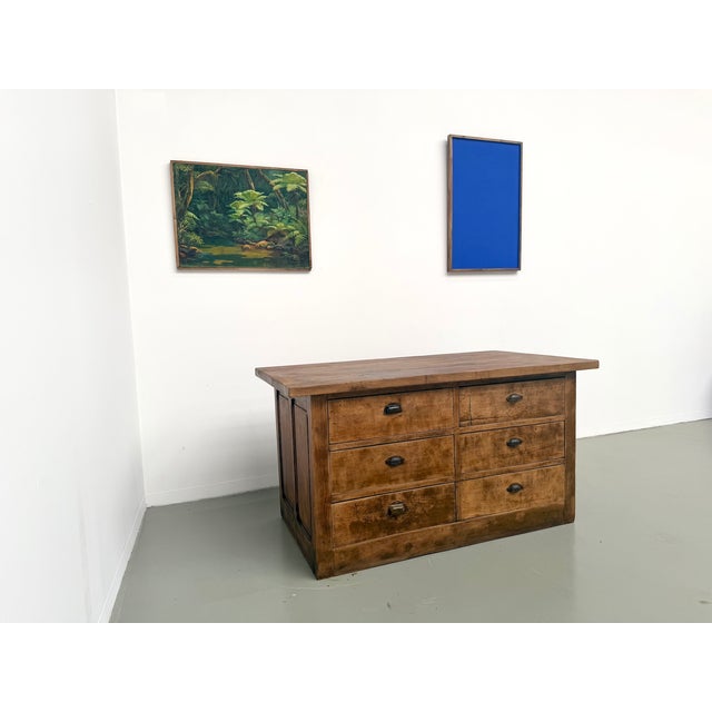 Oak Shop Counter with Drawers, France, 1920s For Sale - Image 10 of 18