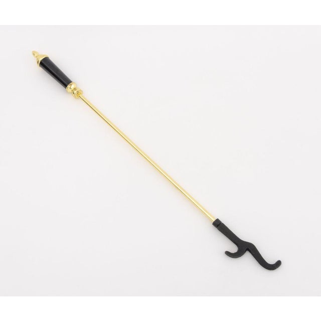 Modern Brass and Black Marble Fireplace Tool Set For Sale - Image 9 of 14