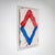 Large diamond shape in red and blue on a white ground. Medium: Aquagravure. Signed and dated Bram Bogart '99 lower right....