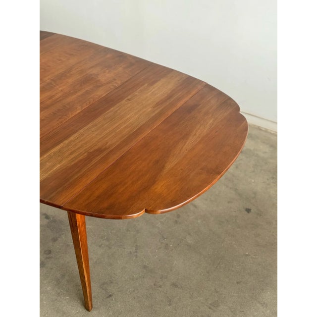 Wood 1960s Walnut Scalloped Dining Table For Sale - Image 7 of 9