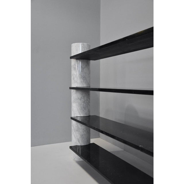 Loico Bookcase in Carrara and Marquina Marble by Angelo Mangiarotti for Skipper, 1970 For Sale - Image 14 of 16