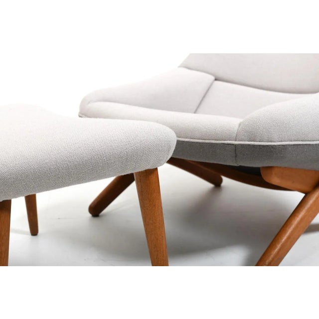Textile Model ML91 Lounge Chair with Ottoman by Illum Wikkelsø, 1950s, Set of 2 For Sale - Image 7 of 13