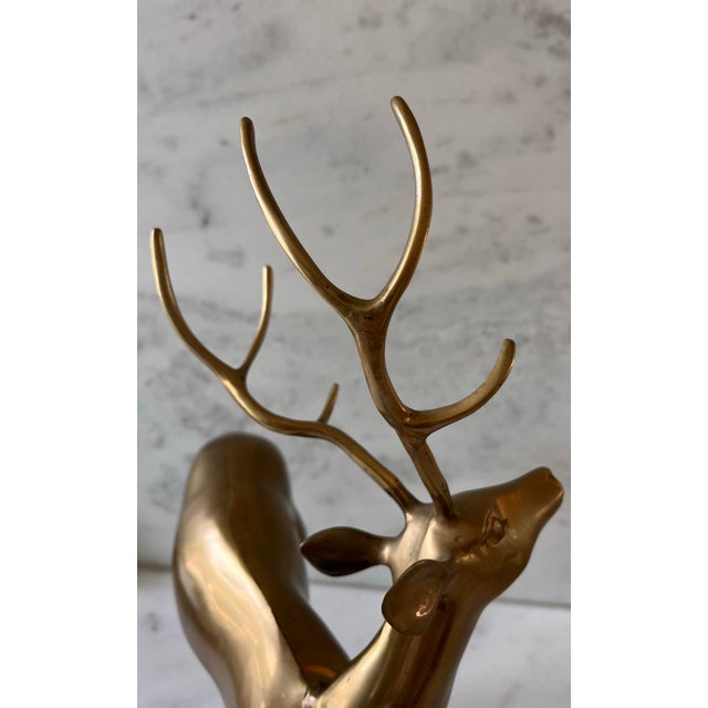 Brass Large Vintage Solid Brass Stag For Sale - Image 8 of 8