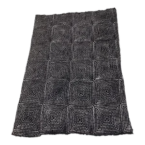 African Black and White Mud Cloth Textile Mali 61"