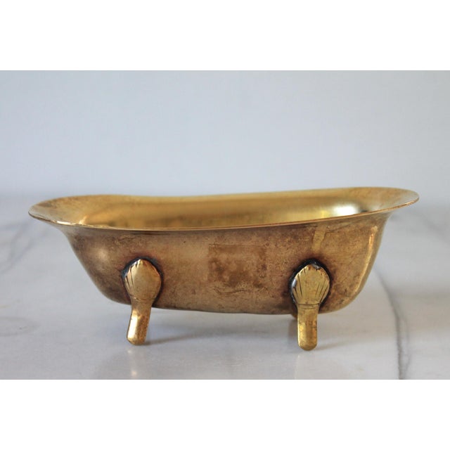 Metal Vintage Decorative Brass Bathtub For Sale - Image 7 of 10
