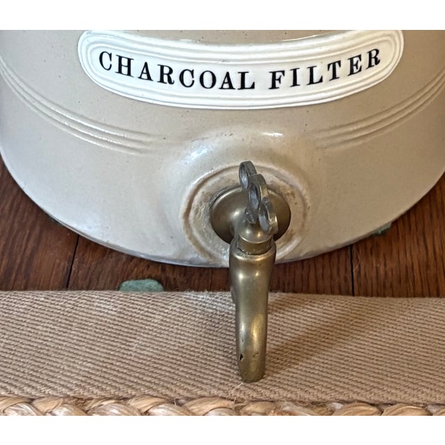 19th Century English Earthenware Water Dispenser for Charcoal Filter Altendorf & Wright of Birmingham, England created...