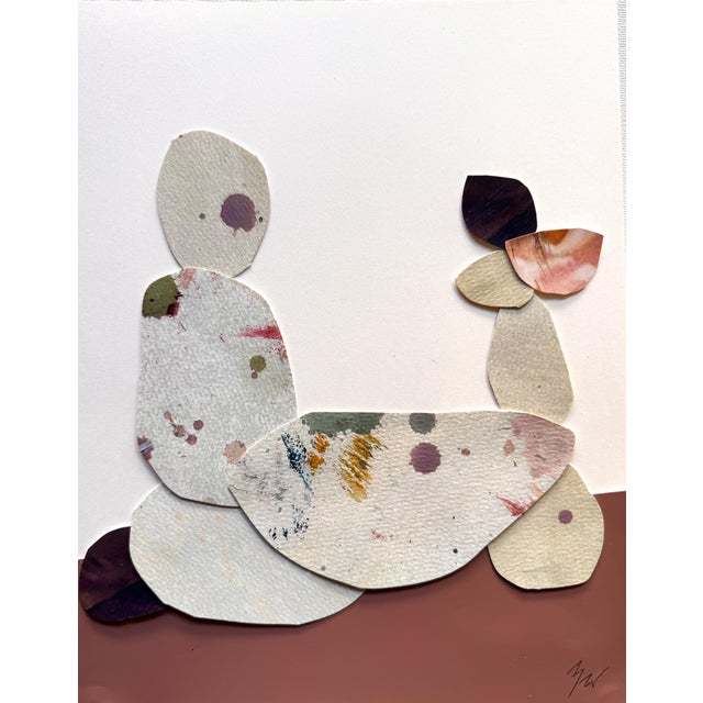 Pink "Love Without Words 1" Original Mixed-Media Collage on Paper by Zac Woodiel For Sale - Image 8 of 9