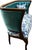 Antique Teal Settee For Sale - Image 4 of 5